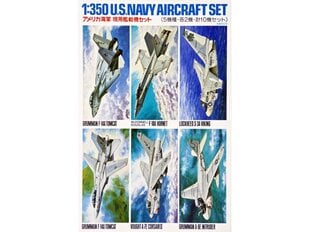 Сборная модель Tamiya - U.S. Navy Aircraft Set No. 1 2 F-14 Tomcat, 2 F-18A Hornet, 2 S-3A Viking, 2 A-6E Intruder, 2 A-7E Corsair II, 1/350, 78006 цена и информация | Конструкторы и кубики | kaup24.ee