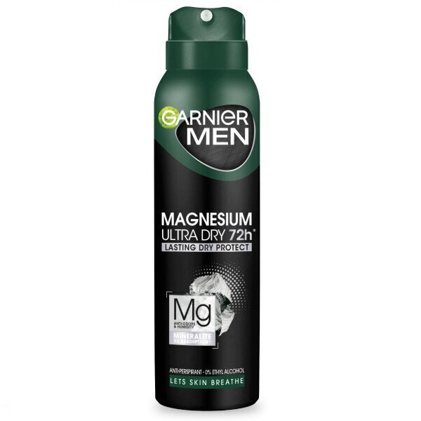 Spreideodorant meestele Garnier Mineral MEN Magnesium UD, 150 ml hind ja info | Deodorandid | kaup24.ee