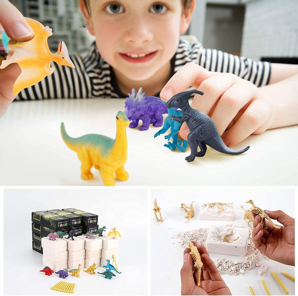 Plokkidest väljakaevatavad 3 dinosaurust, teaduskomplekt, rahustav tegevus 3 dinosaurusega hind ja info | Arendavad mänguasjad | kaup24.ee