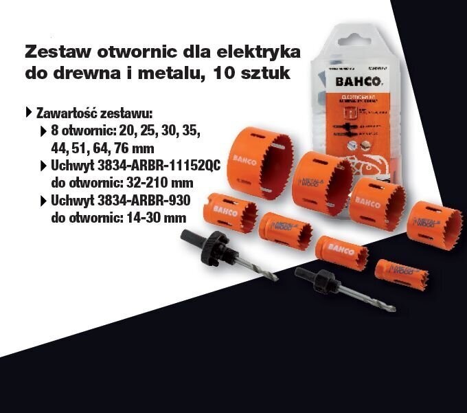 Elektriliste saeotsikute komplekt Bahco 3834, BAH3834-PROMO-82, 10 tk. hind ja info | Aiatööriistade lisatarvikud | kaup24.ee