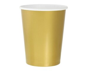 Одноразовые бумажные стаканчики , 270 мл, 14 шт, gold GJ-KBZT цена и информация | Праздничная одноразовая посуда | kaup24.ee