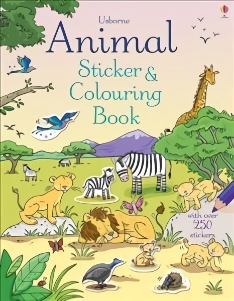 Animal Sticker and Colouring Book hind ja info | Väikelaste raamatud | kaup24.ee