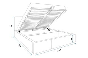 Voodi tõstemehhanismiga BMS613 Sinine hind ja info | Voodid | kaup24.ee