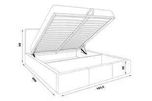 Voodi tõstemehhanismiga BMS614 Valge hind ja info | Voodid | kaup24.ee