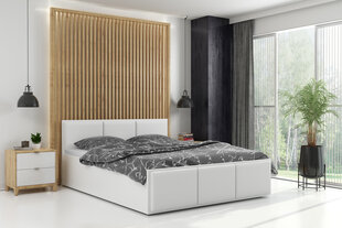 Кровать из эко кожаной BMS633 Белый цена и информация | Кровати | kaup24.ee