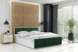 Кровать из эко кожаной BMS633 Белый/Зеленый цена и информация | Кровати | kaup24.ee