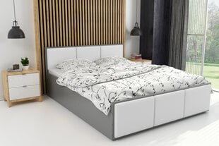 Кровать из эко кожаной BMS634 Серый/Белый цена и информация | Кровати | kaup24.ee