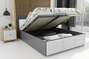 Кровать из эко кожи BMS640 Серый/Белый цена и информация | Кровати | kaup24.ee