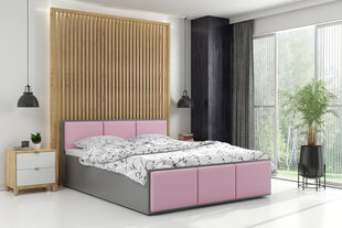 Кровать из эко кожи BMS640 Серый/Розовый цена и информация | Кровати | kaup24.ee