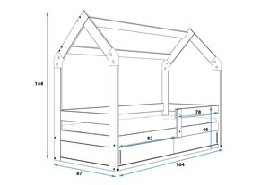 Детская кровать с ящиком для белья BMS410 цена и информация | Детские кровати | kaup24.ee