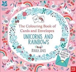 National Trust: The Colouring Book of Cards and Envelopes - Unicorns and Rainbows hind ja info | Väikelaste raamatud | kaup24.ee