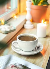 Latte tass 0,35 l koos alustassiga, ITALIA цена и информация | Стаканы, фужеры, кувшины | kaup24.ee