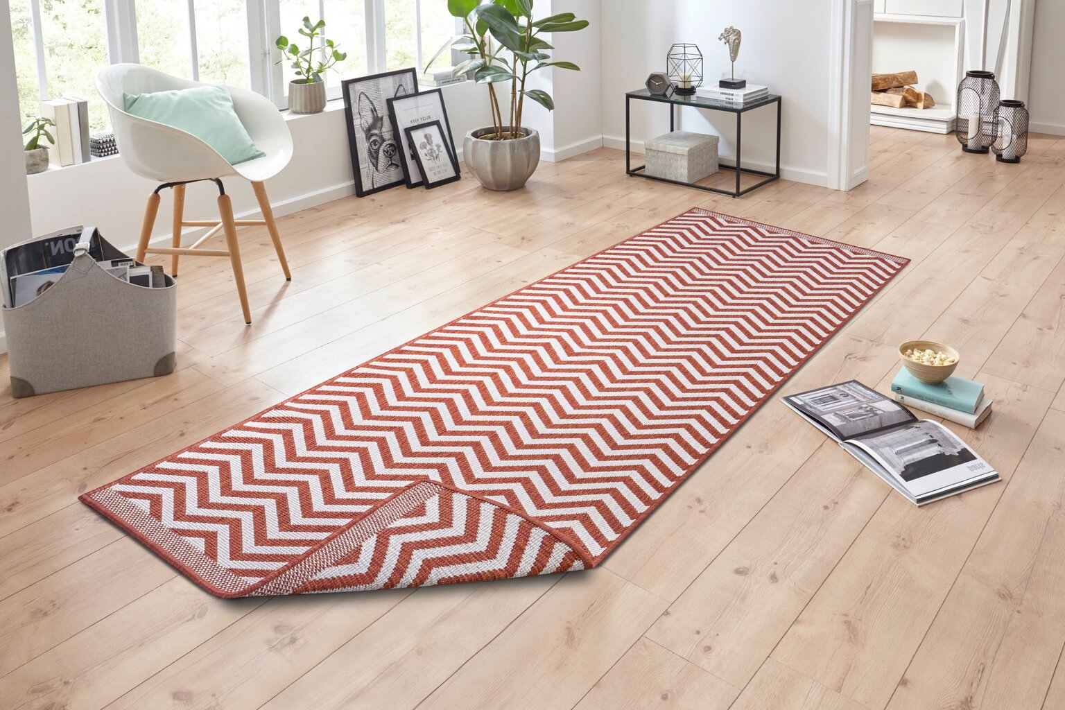 Northrugs kahepoolne vaip In- & Outdoor Palma, punane hind ja info | Vaibad | kaup24.ee