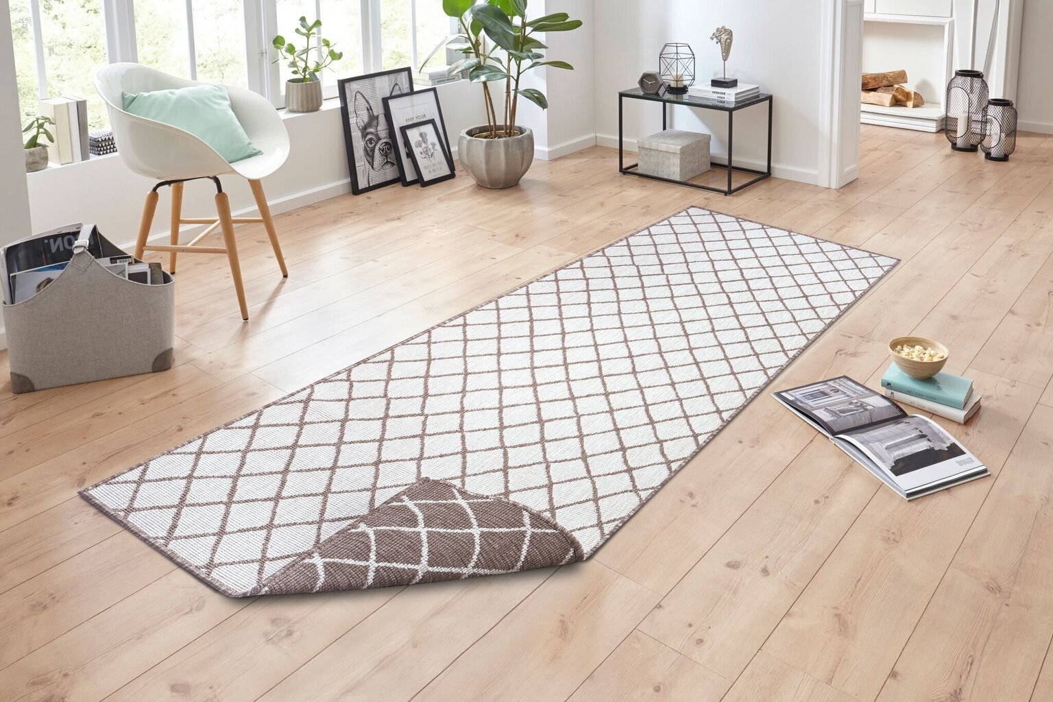 Northrugs kahepoolne vaip In-& Outdoor Malaga, beež, 80x350 cm цена и информация | Vaibad | kaup24.ee