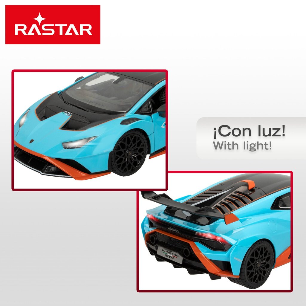 Raadio teel juhitav auto Rastar Lamborghini Huracan STO 1:14, 2,4 GHz, 6+ цена и информация | Poiste mänguasjad | kaup24.ee