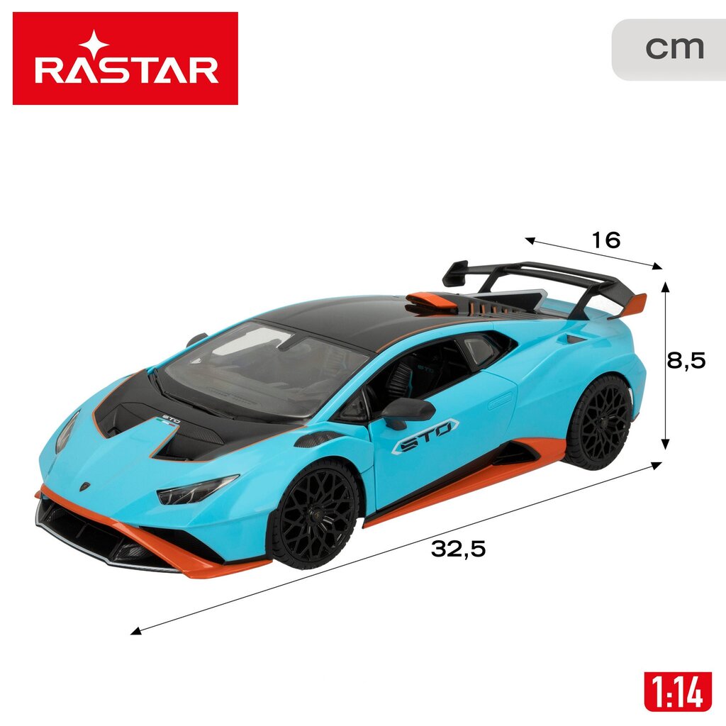 Raadio teel juhitav auto Rastar Lamborghini Huracan STO 1:14, 2,4 GHz, 6+ цена и информация | Poiste mänguasjad | kaup24.ee