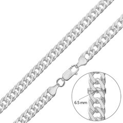 Silmapaistev Rombo (925) hõbekett - 6,5 mm, 50/55 cm, kaal 30g/32,7g AH8ROM65L55 cm hind ja info | Kaelakeed | kaup24.ee