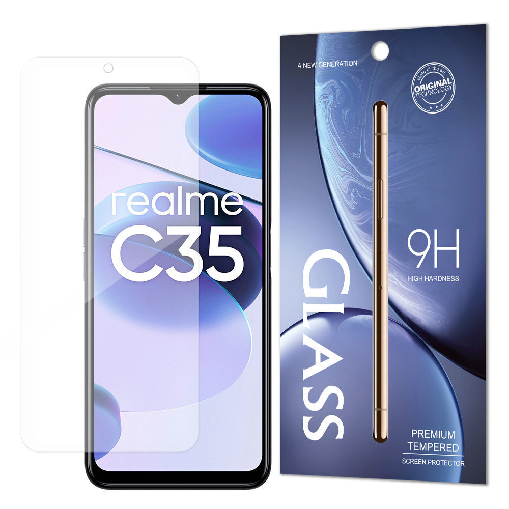 Tempered 9H Realme C35 цена и информация | Ekraani kaitsekiled | kaup24.ee