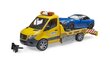 Puksiir koos roadsteriga MB Sprinter Bruder 1:16 hind ja info | Poiste mänguasjad | kaup24.ee