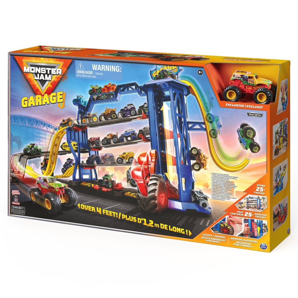 Mängukomplekt Monster Garage Monster Jam 1:64 SpinMaster, 6060879 цена и информация | Poiste mänguasjad | kaup24.ee