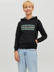 Jack & Jones laste dressipluus 12220968*02, must 5715324549559 цена и информация | Свитеры, жилетки, пиджаки для мальчиков | kaup24.ee