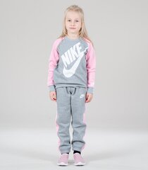 Nike laste dressikomplekt 36F563*042, helehall/roosa 677838748338 цена и информация | Свитеры, жилетки, пиджаки для девочек | kaup24.ee