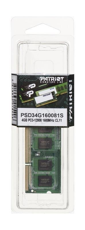 Patriot - SODIMM DDR3 4GB 1600MHz 512x8 1 rank hind ja info | Operatiivmälu (RAM) | kaup24.ee