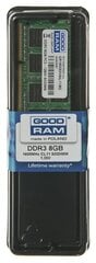 GOODRAM SO-DIMM DDR3 8192MB PC1600 CL11 512x8 1,35V hind ja info | Operatiivmälu (RAM) | kaup24.ee