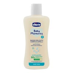Pesuvahend ja šampoon Chicco, Baby moments, 200 ml. hind ja info | Vannitooted | kaup24.ee