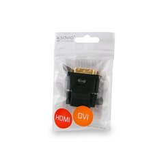 SAVIO ADAPTER DVI - D MĘSKIE 24+1 MĘSKIE -HDMI A ŻEŃSKIE CL-21 цена и информация | Адаптеры и USB-hub | kaup24.ee