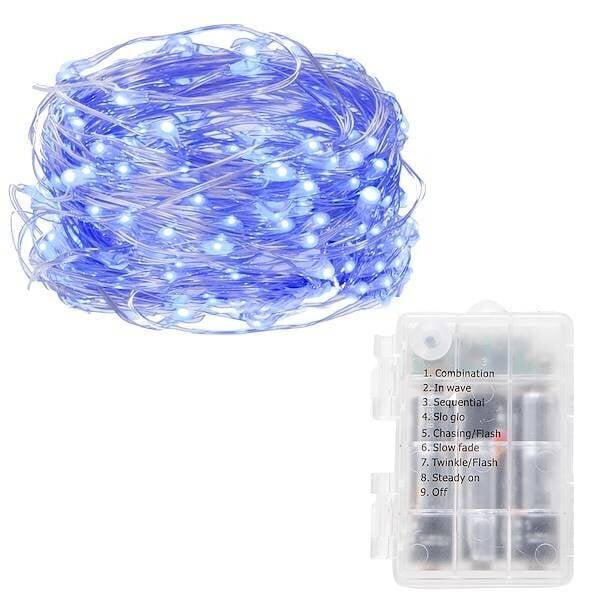 Valguskett 100 LED MicroLED koos puldiga, sinine hind ja info | Jõulutuled | kaup24.ee