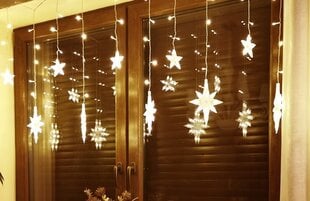 Гирлянда-занавес Звезды 138 LED, холодный белый цена и информация | Новогодняя гирлянда Holiday, 10 светодиодов, 30 см | kaup24.ee