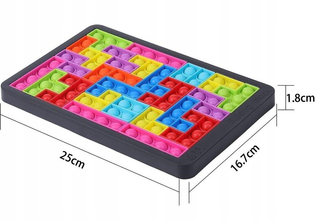 Laste pusle Tetris Pop it hind ja info | Arendavad mänguasjad | kaup24.ee