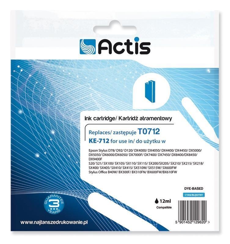 Actis KE-712 tint Epsoni printerile; Epson T0712/T0892/T1002 hind ja info | Tindiprinteri kassetid | kaup24.ee