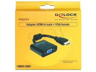 Адаптер Delock HDMI-A(M)->VGA(F), 25 см цена и информация | Delock Компьютерная техника | kaup24.ee