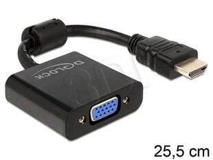 Адаптер Delock HDMI-A(M)->VGA(F), 25 см цена и информация | Адаптер Aten Video Splitter 2 port 450MHz | kaup24.ee
