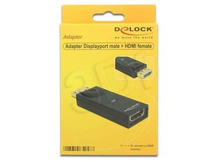 Delock - Adapter DISPLAYPORT(M)->HDMI(F) hind ja info | USB jagajad, adapterid | kaup24.ee