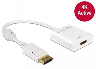 Адаптер Delock Displayport(M)->HDMI(F), 4K, белый цена и информация | Адаптер Aten Video Splitter 2 port 450MHz | kaup24.ee