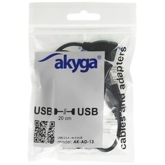 Адаптер USB 2.0 на 4 порта Akyga AK-AD-13, черный цена и информация | Адаптеры и USB-hub | kaup24.ee