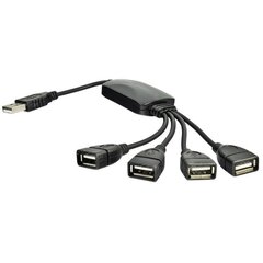 Адаптер USB 2.0 на 4 порта Akyga AK-AD-13, черный цена и информация | Адаптеры и USB-hub | kaup24.ee