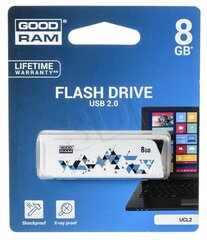 Mälupulk Goodram Flashdrive Cl!ck 8GB USB 2.0 biały z kolorowymi elementami hind ja info | Mälupulgad | kaup24.ee