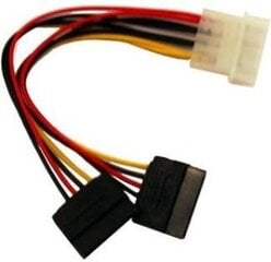 Sata (CC-PSU-1), Molex - 2 x Sata , 15 cm hind ja info | Kaablid ja juhtmed | kaup24.ee