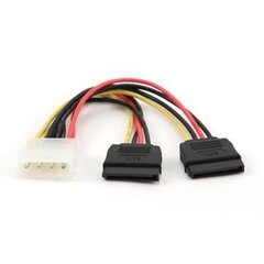 Sata (CC-PSU-1), Molex - 2 x Sata , 15 cm цена и информация | Кабели и провода | kaup24.ee