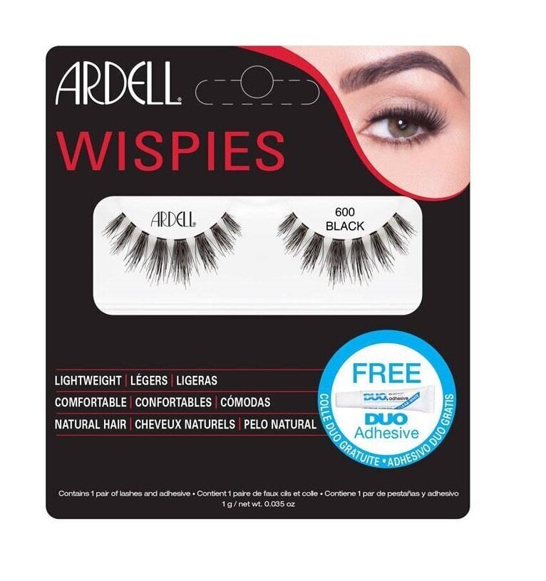 Kunstripsmed Ardell Wispies 600 Black, 1 tk цена и информация | Kunstripsmed, ripsmekoolutajad | kaup24.ee