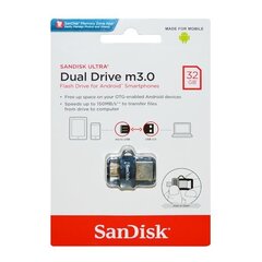 Sandisk Ultra Dual m3.0 32GB цена и информация | Sandisk Компьютерная техника | kaup24.ee