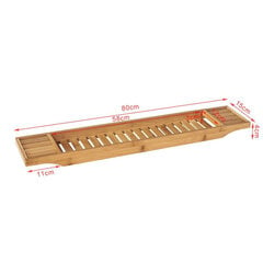 SoBuy Bamboo Bathtub Bridge Soap Dish and Shower Bathtub Sink Rack, FRG212-N цена и информация | Аксессуары для ванной комнаты | kaup24.ee