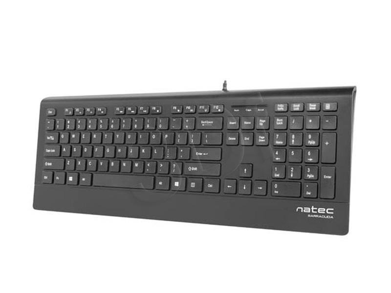 Multimeedia klaviatuur Natec Barracuda Slim USB, USA paigutus, must hind ja info | Klaviatuurid | kaup24.ee