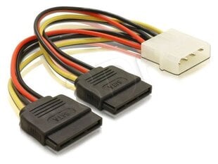 Delock Molex - 2x SATA 0.1m цена и информация | Кабели и провода | kaup24.ee