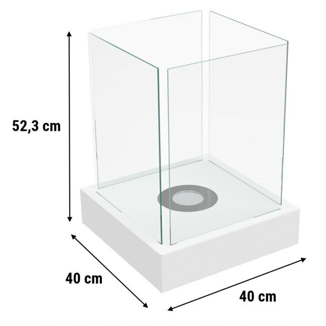 Biokamin Tango 4 - 40 x 40 x 52.3 cm, Valge hind ja info | Kaminad | kaup24.ee