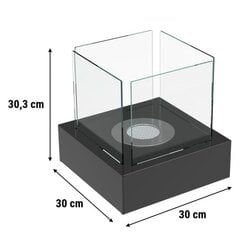 Biokamin Tango 3 - 30 x 30 x 30 cm, Must цена и информация | Камины | kaup24.ee